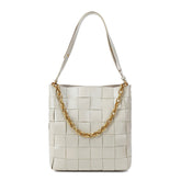 Smooth Woven Leather Shoulder Bag